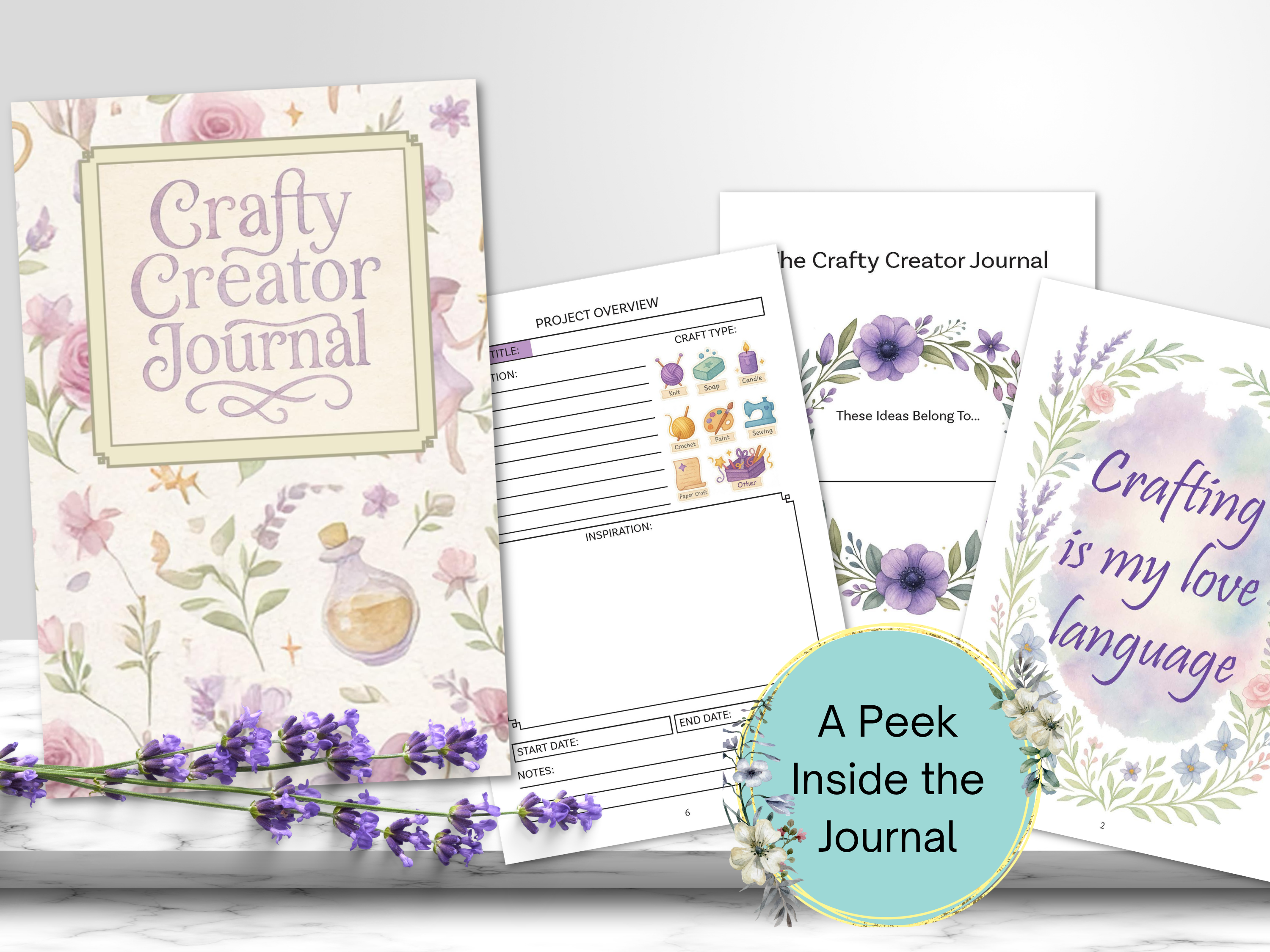 Featured image showing The Ultimate Gift for Crafters: A Craft Project Journal + Free Craft Planner Pages to Print at home! | A Bug & A Bean