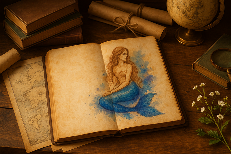 Featured image showing Dive into Mermaid Lore: Creative Writing Prompts & Magical Book Picks by Age