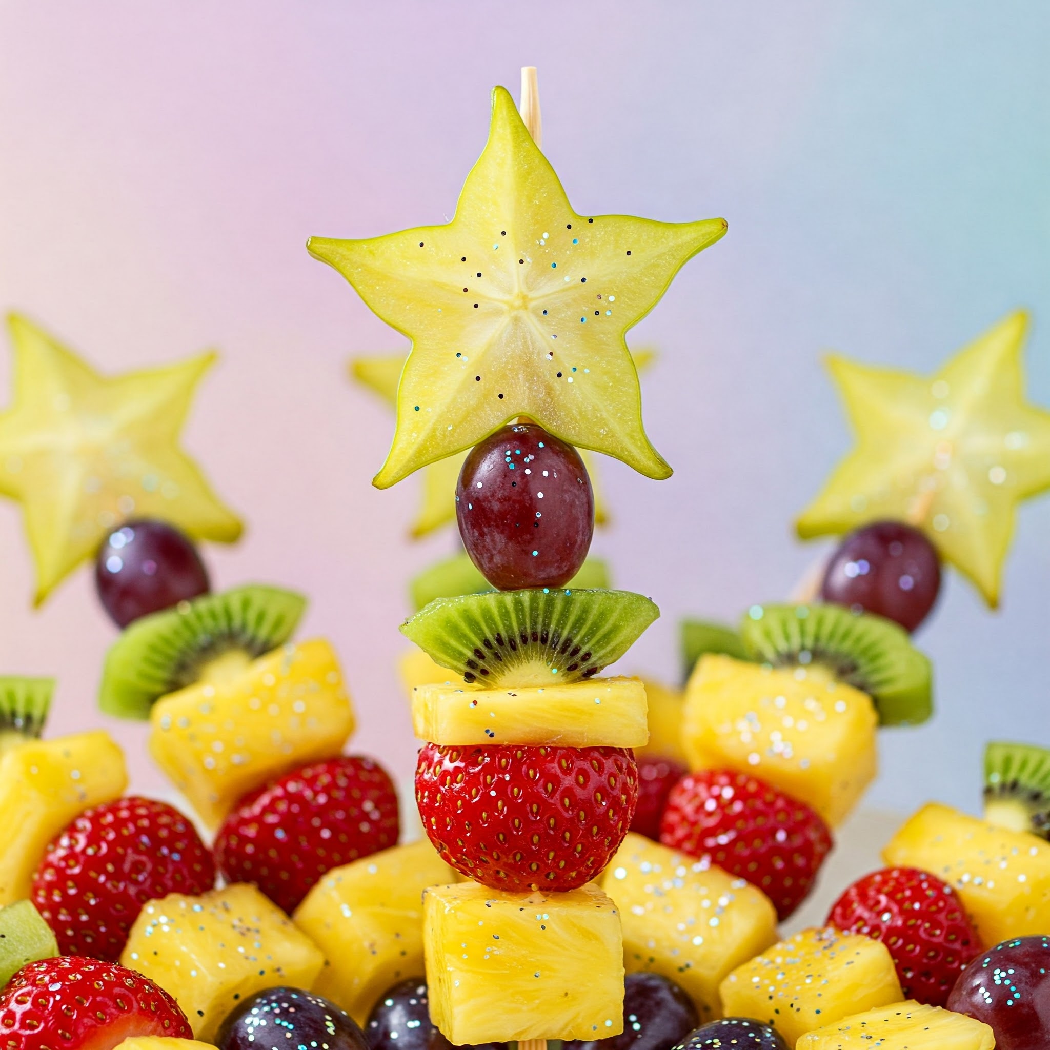 Image of Themed Unicorn Party Snack, Fruit Skewers for Kids
